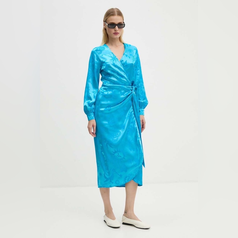 NWT Never Fully Dressed Vienna Wrap Blue Midi Dress Sz 6